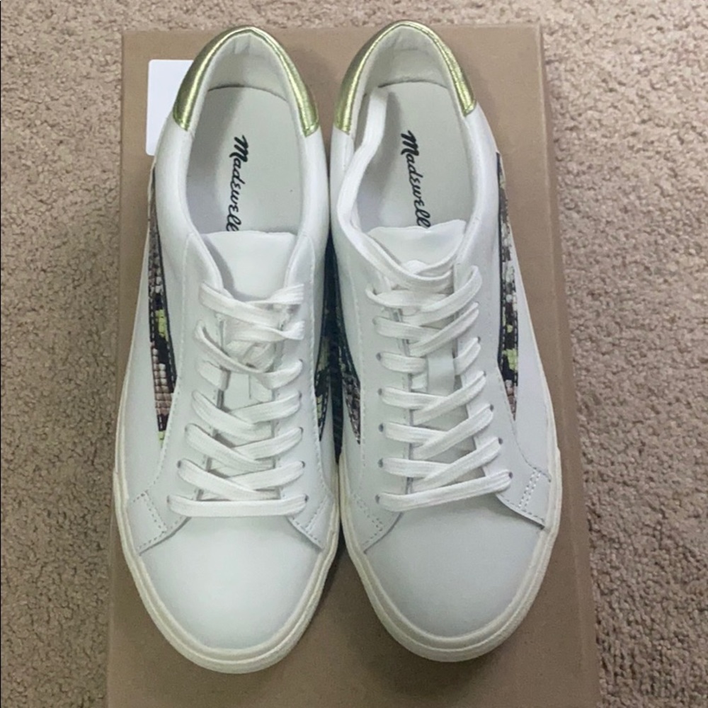 Madewell Leather and Snake Sneakers